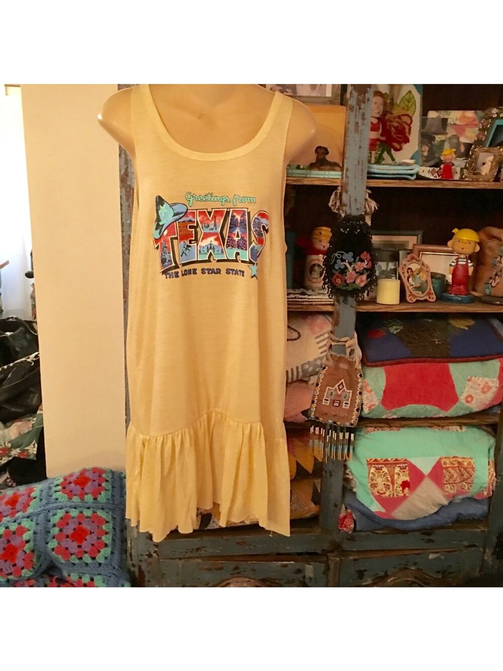 SOMEDAYS LOVIN GREETINGS FROM TEXAS TANK TOP DRESS xs